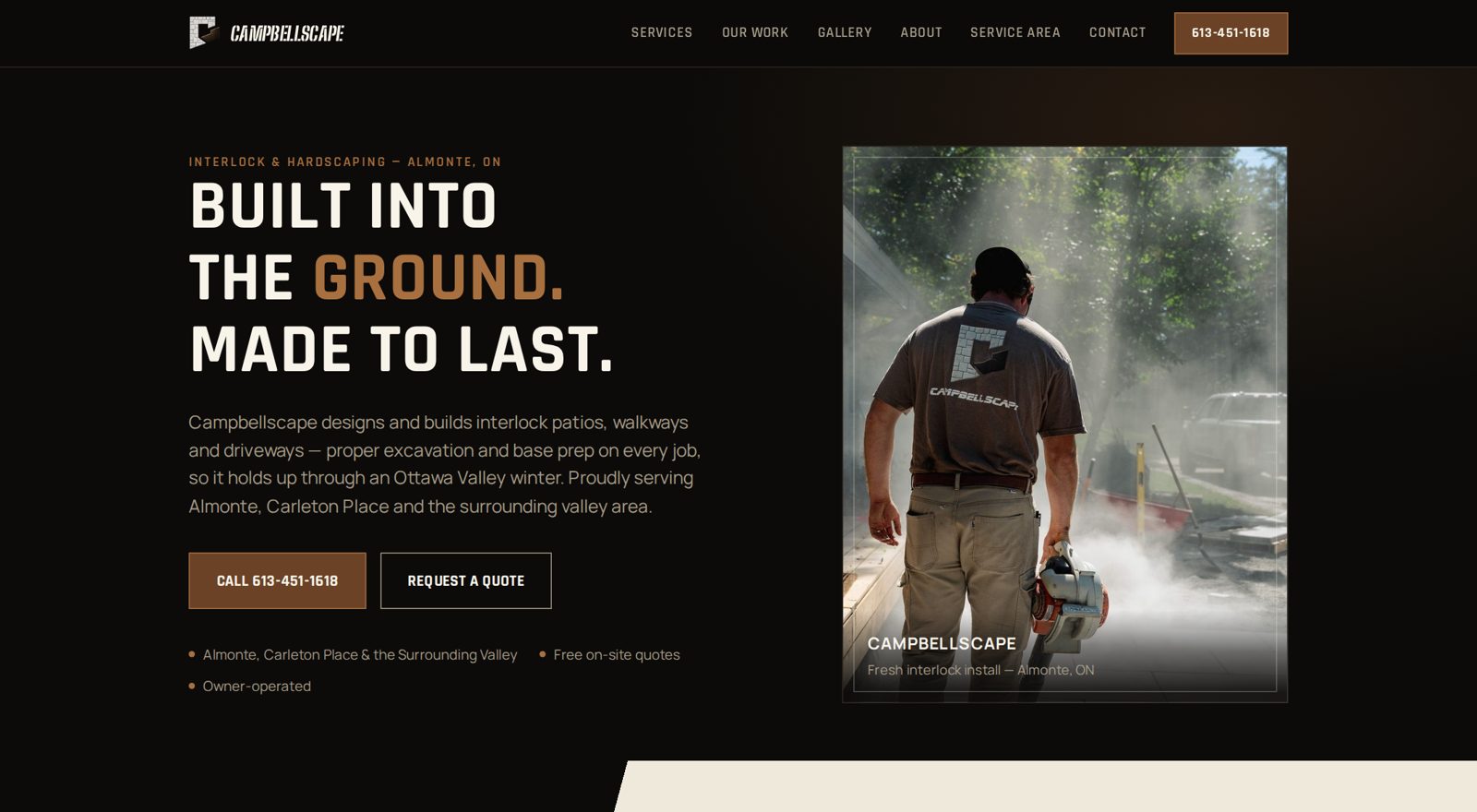Campbellscape website homepage on desktop