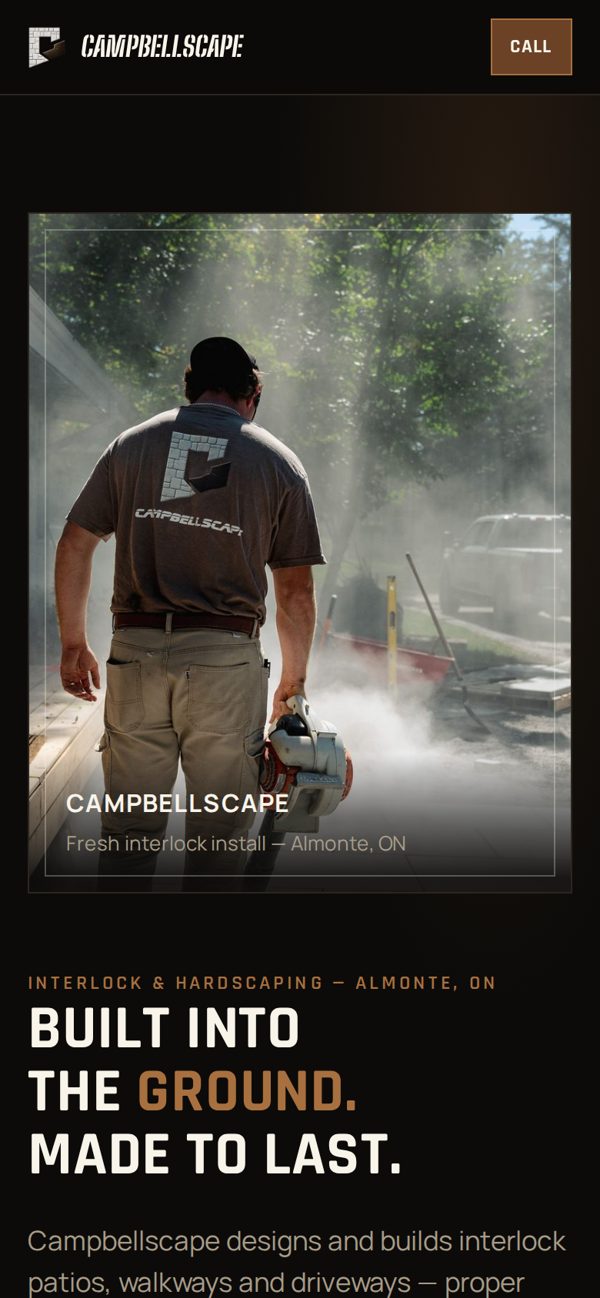 Campbellscape website on a phone