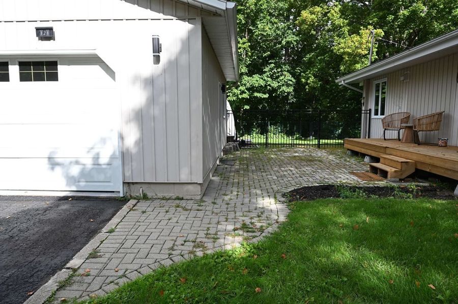 Old sunken pavers before the rebuild