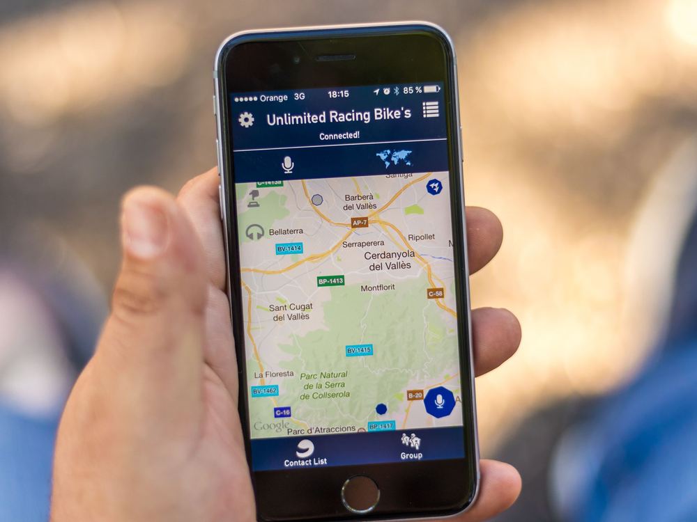 Phone showing a local map search